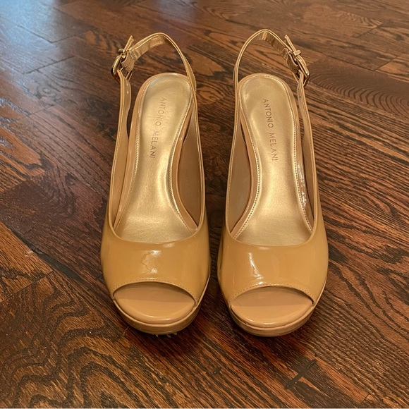 Antonio Melani Nude Patent Leather Heels - Picture 1 of 6